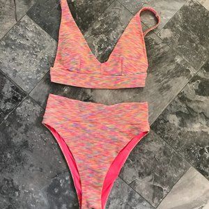 Aerie hot pink & rainbow bathing suit!